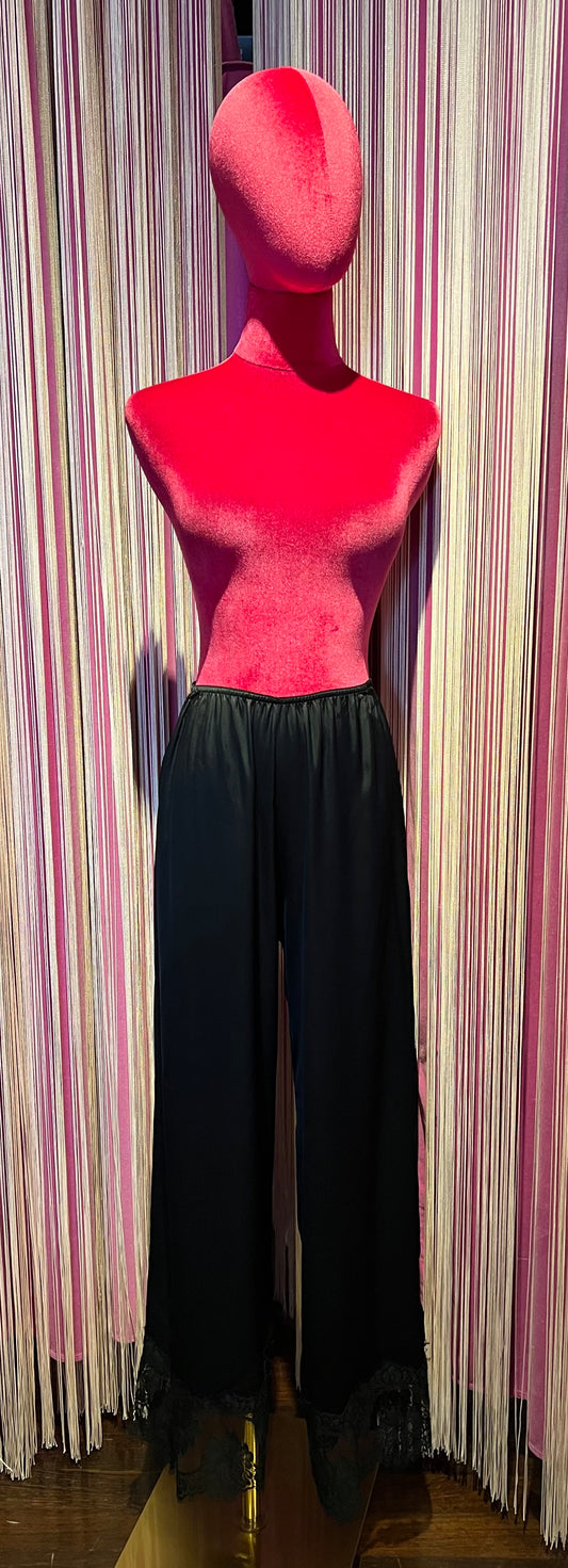 Pink memories pantalone con pizzo nero