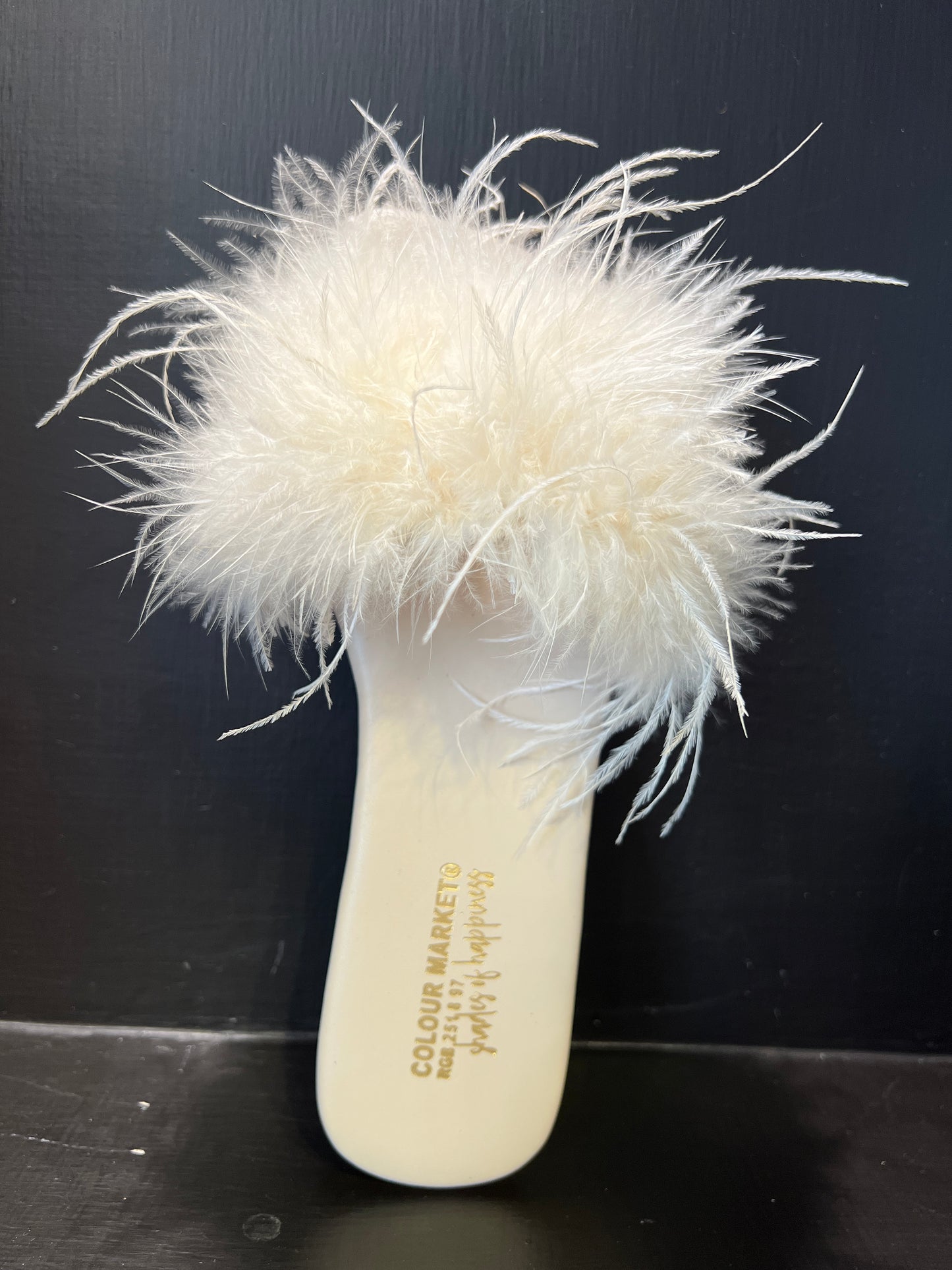 Colour market ciabattina marabou bianca