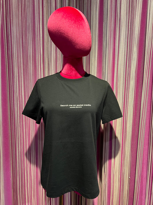 Isabelle Blanche Paris -50% di sconto t shirt cotone con stampa davanti “Search me on social media”