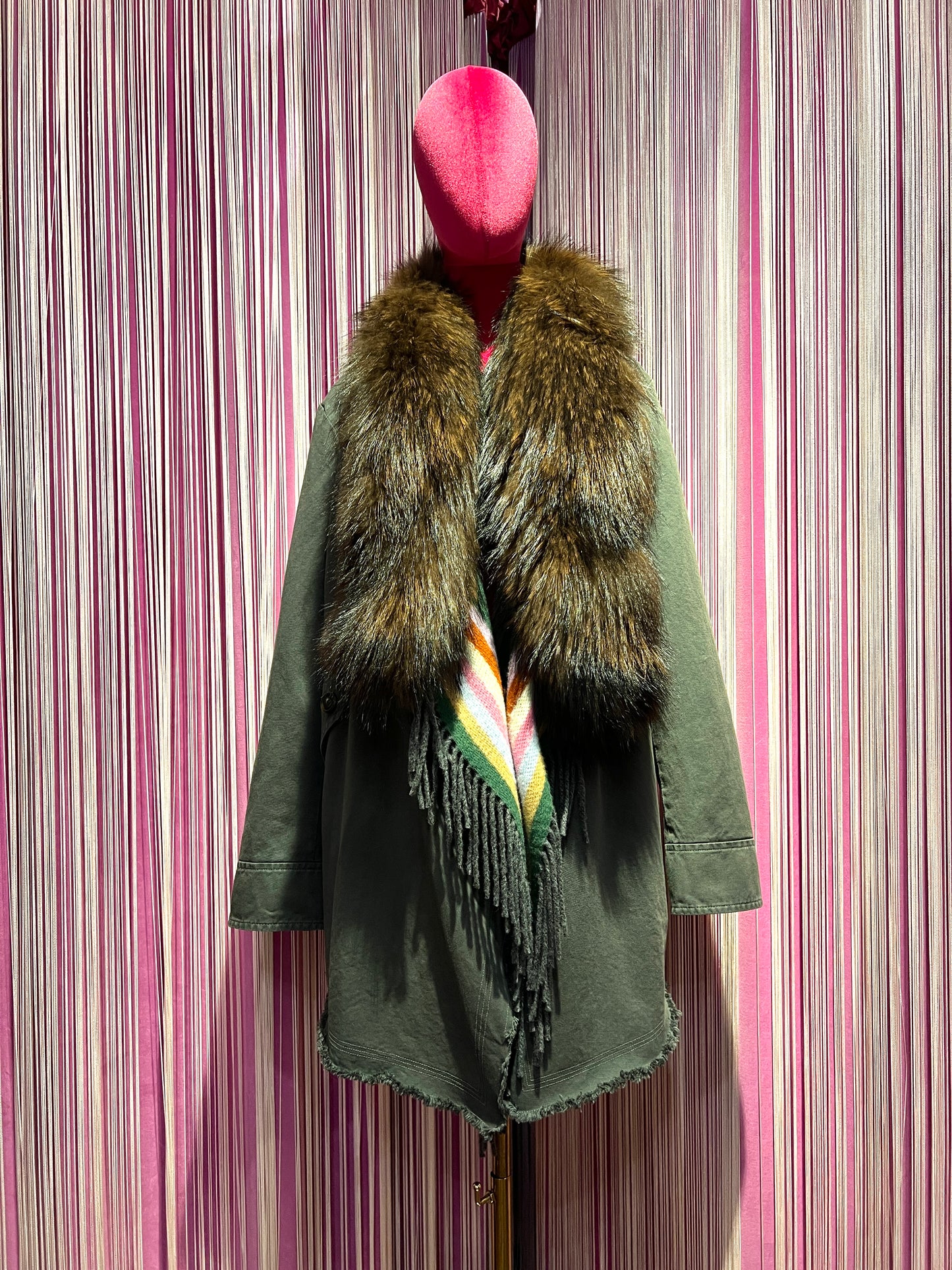 Bazar deluxe giaccone più gilet rimovibile con pelliccia raccoon