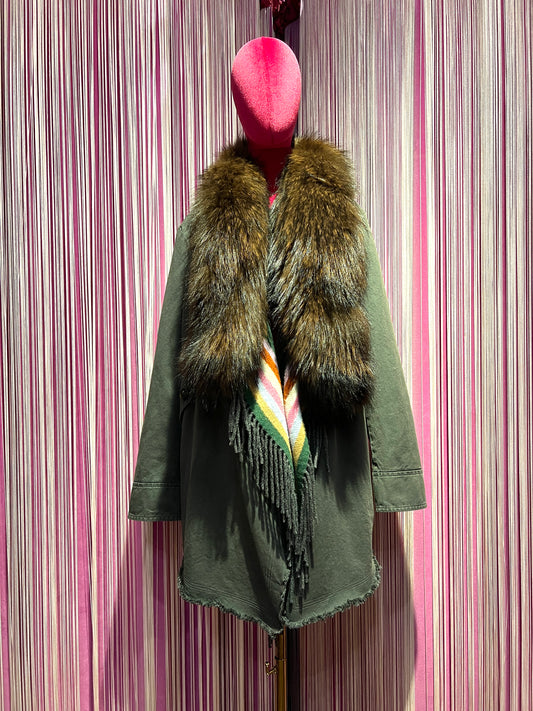 Bazar deluxe giaccone più gilet rimovibile con pelliccia raccoon
