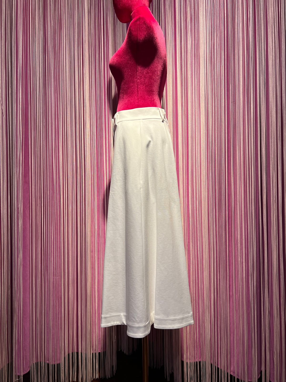 SU official pantalone elasticizzato panna punto Milano gamba ampia