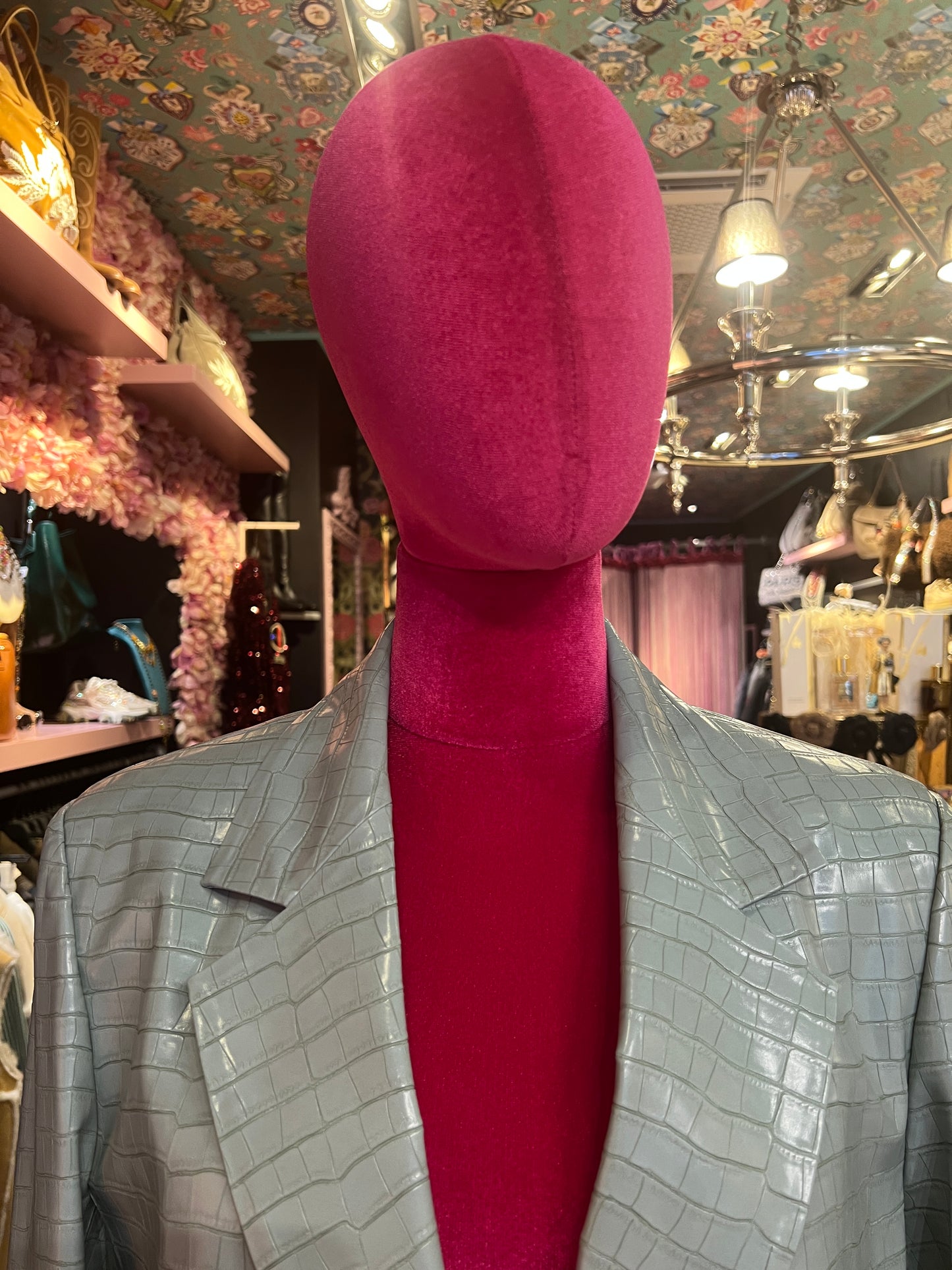 Isabelle Blanche Paris blazer in ecopelle stampa cocco verde chiaro