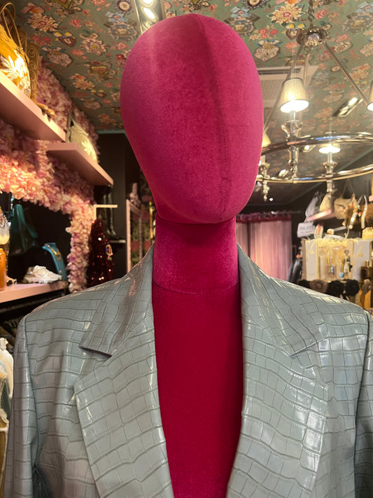 Isabelle Blanche Paris blazer in ecopelle stampa cocco verde chiaro