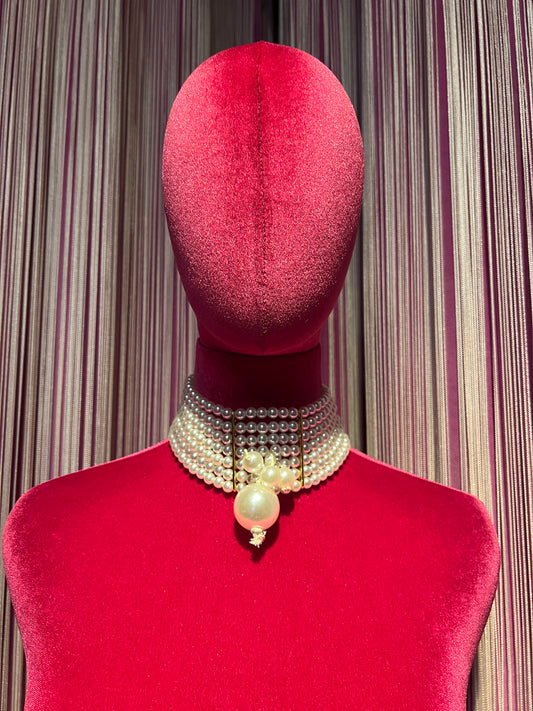 Choker perle con perla centrale grande