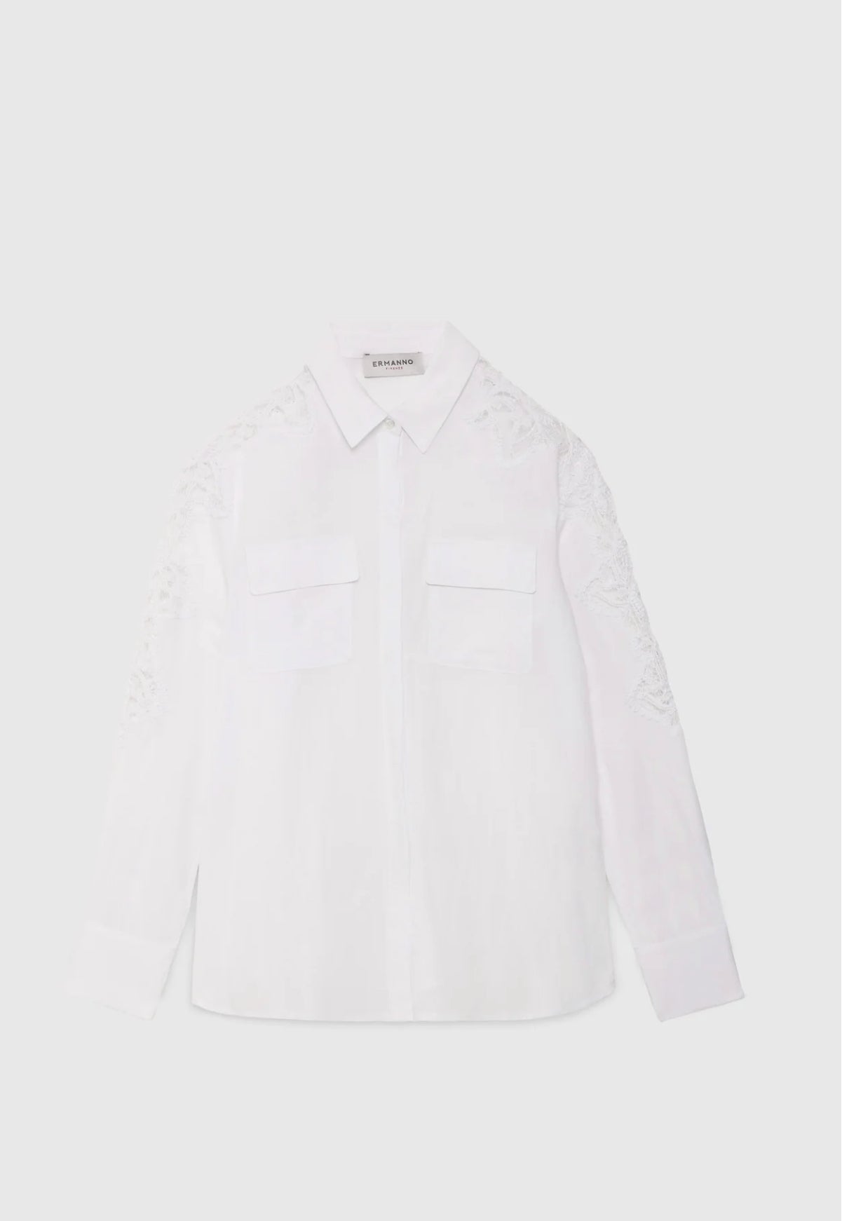 Ermanno Scervino camicia misto lino con ricami