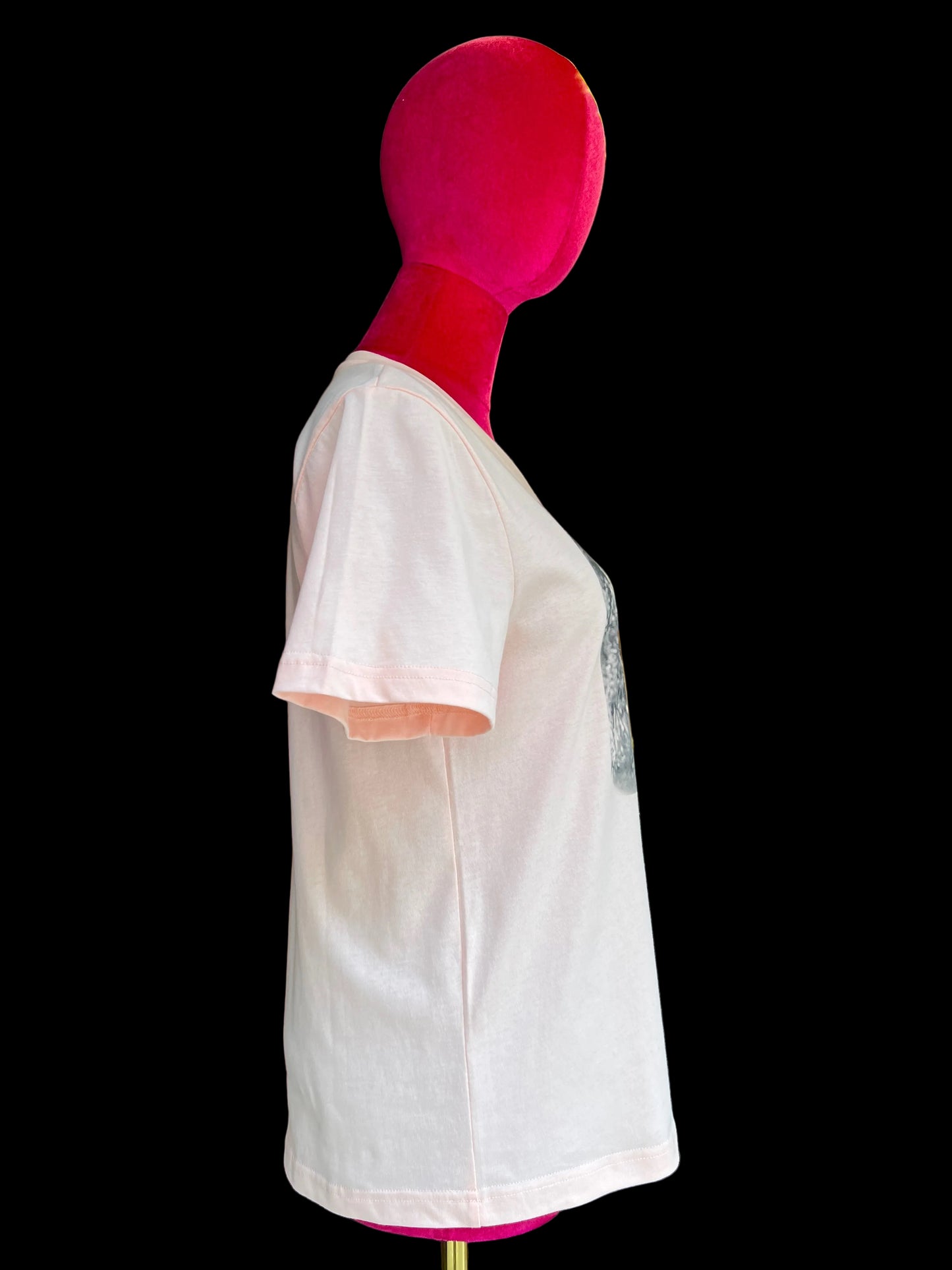 Brigitte Bardot t shirt rosa con stampa foto B B con gattini BB love