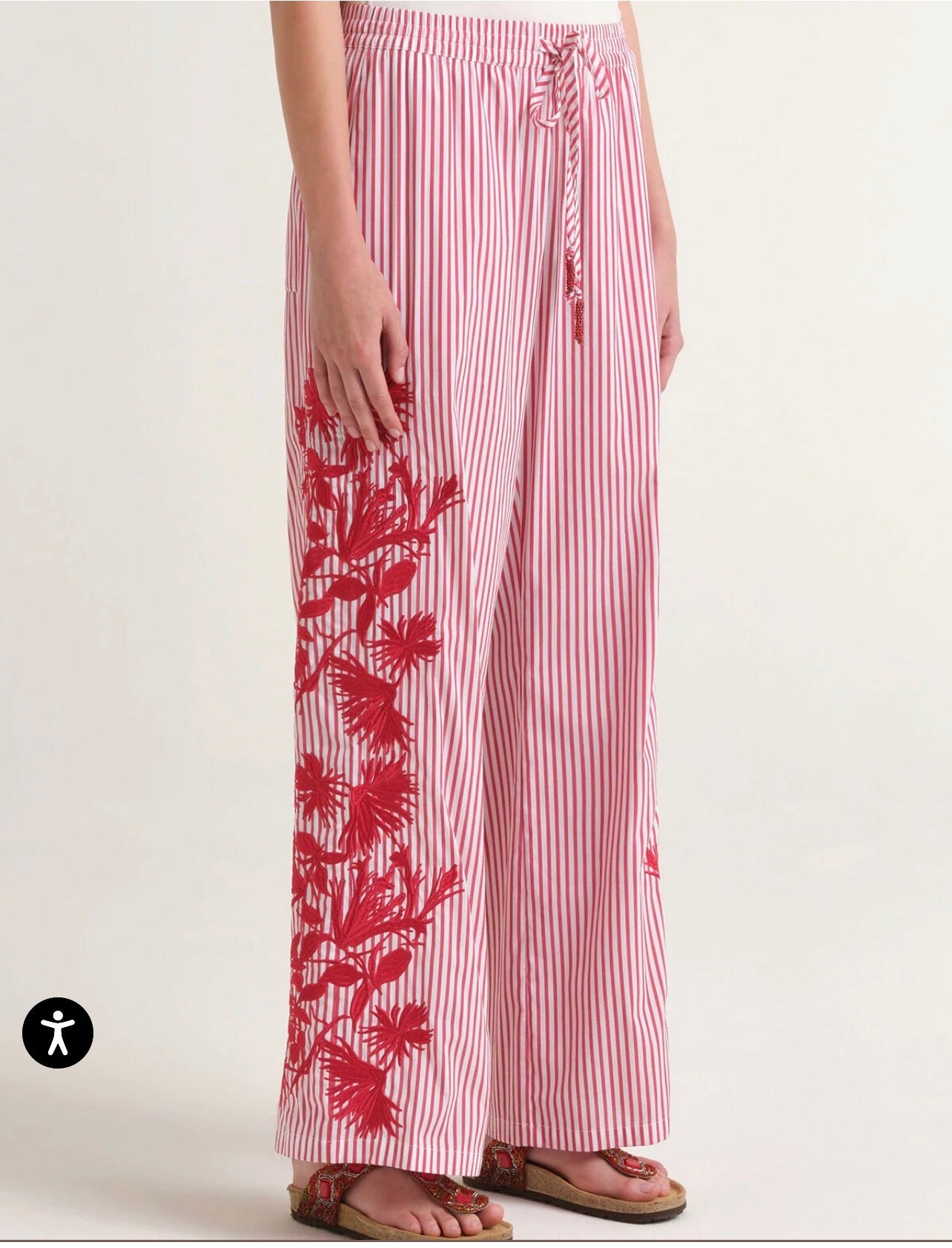 Maliparmi -50% di sconto pantalone jogger linea dritta con coulisse e tasche e ramage lungo il fianco, vestibilita’ asciutta