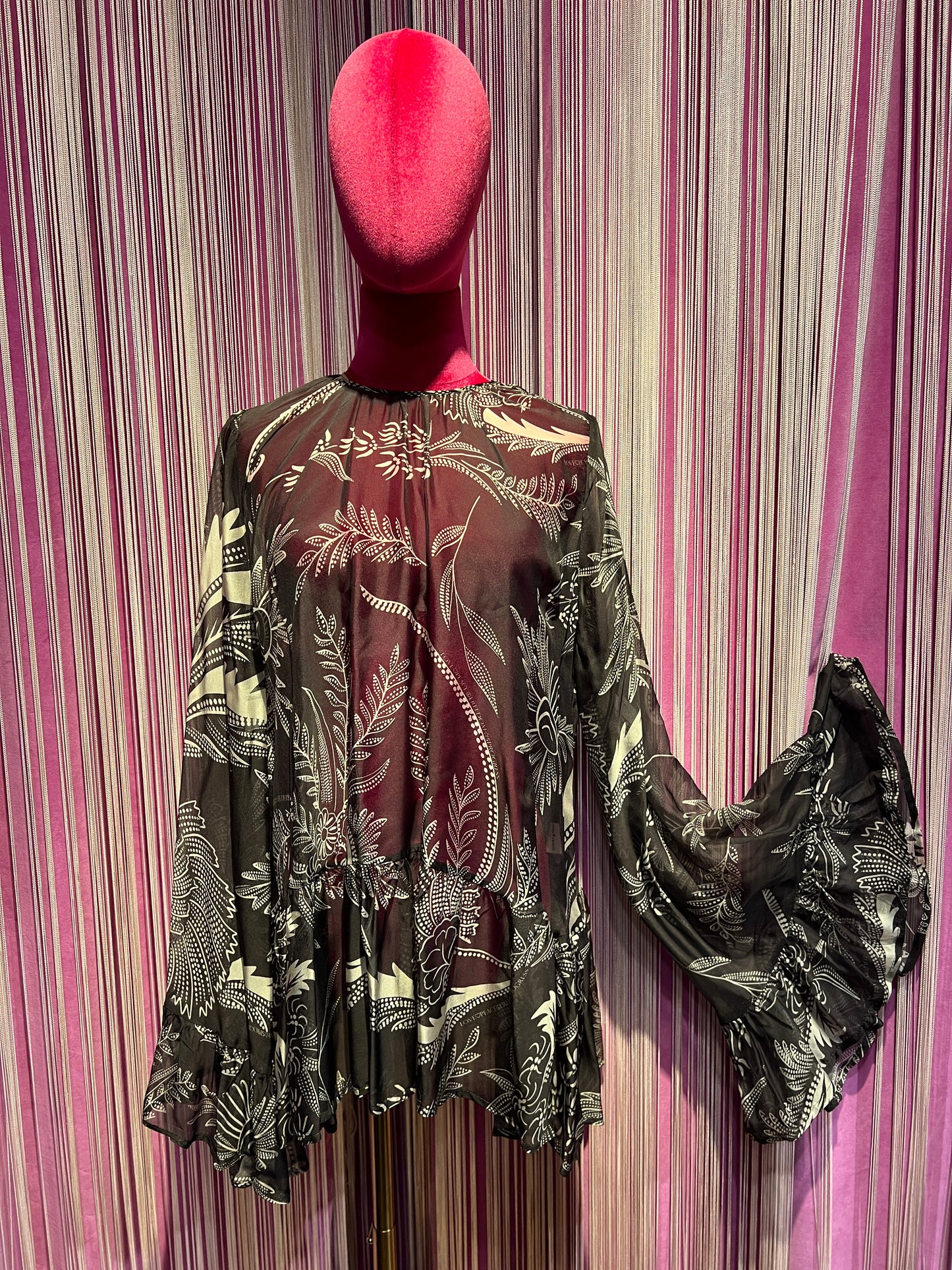 5 Progress camicia fantasia winter garden marrone con sciarpa rimovibile