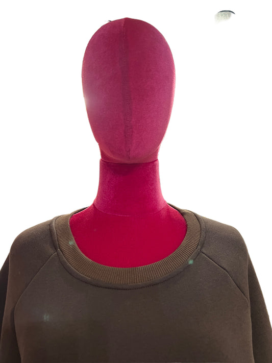 The room felpa cioccolato con pizzo nero