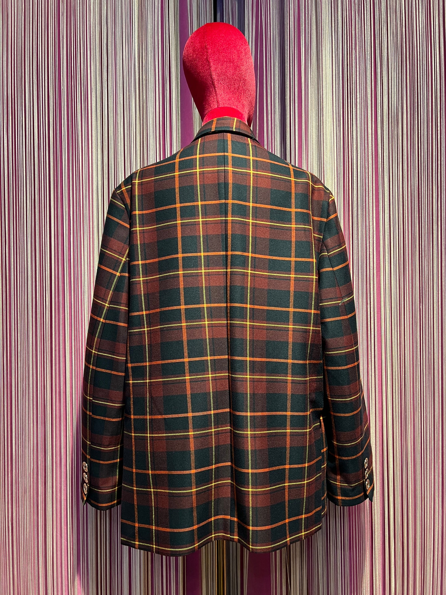5 Progress giacca tartan over con decorazioni tigri cristalli