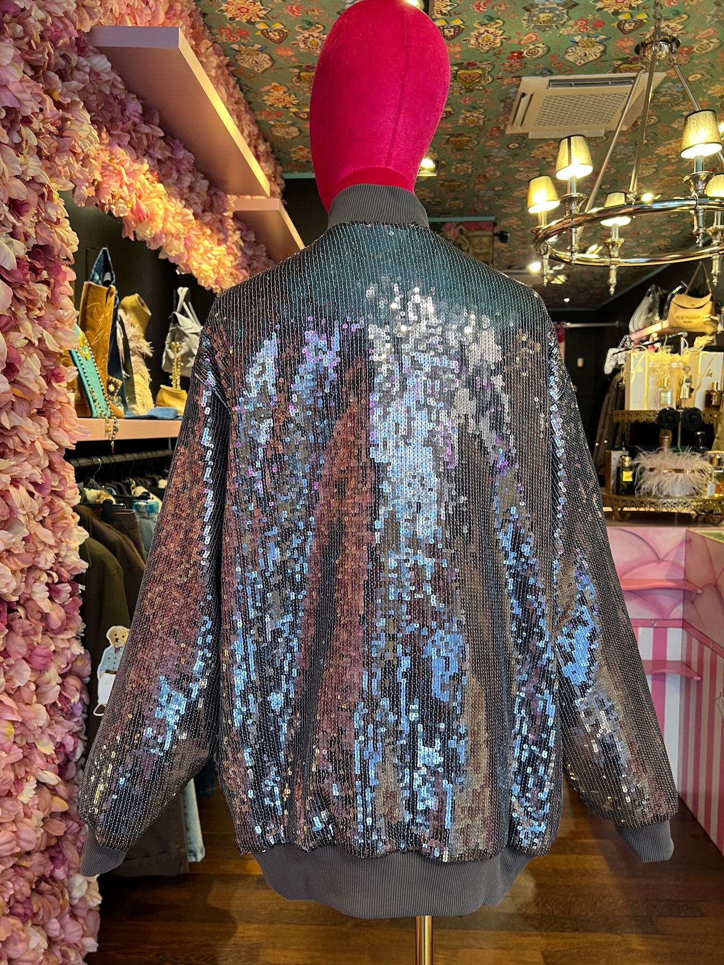 Don’t @me bomber in paillettes grigio