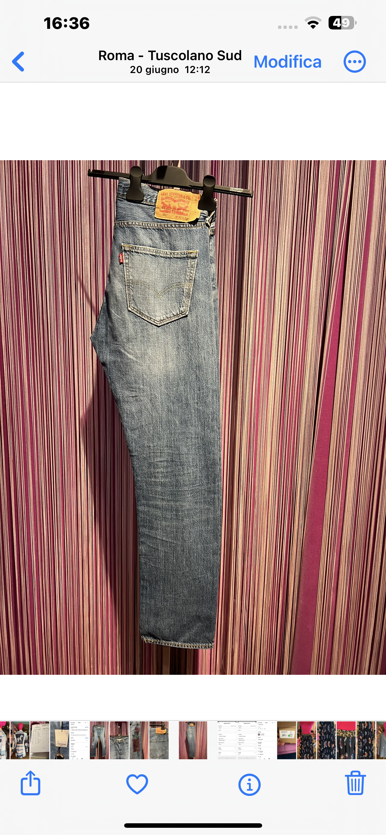 5 Progress jeans vintage denim con rose laterali cristalli