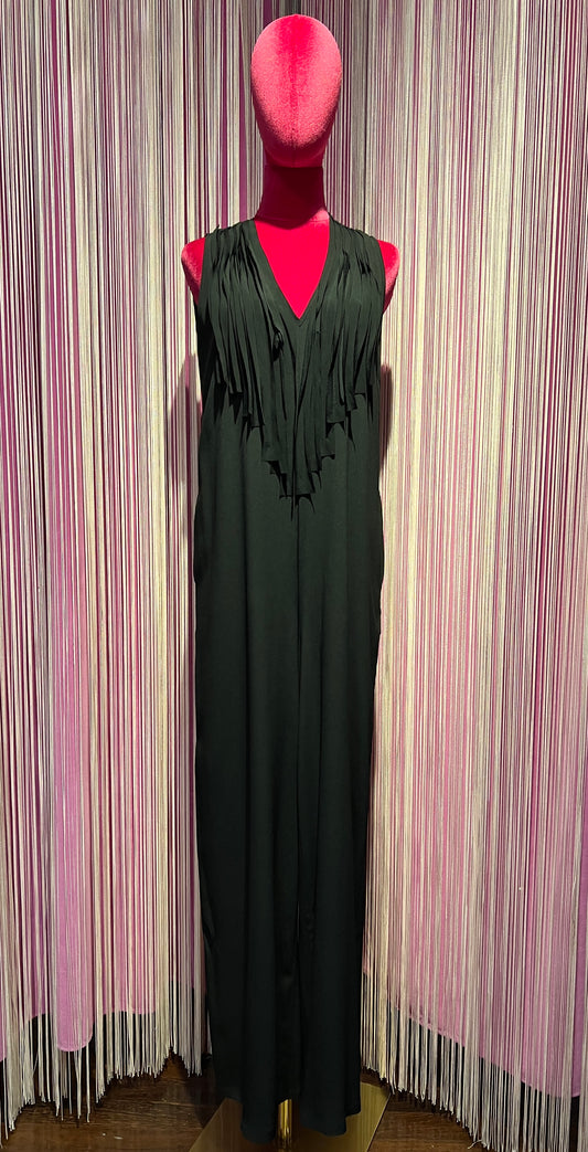 SU official tuta nera con frange in tessuto