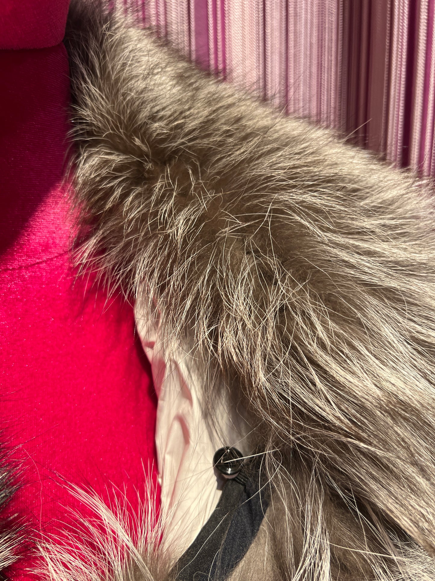 The room piumino con piume d’oca collo in pelliccia rimovibile