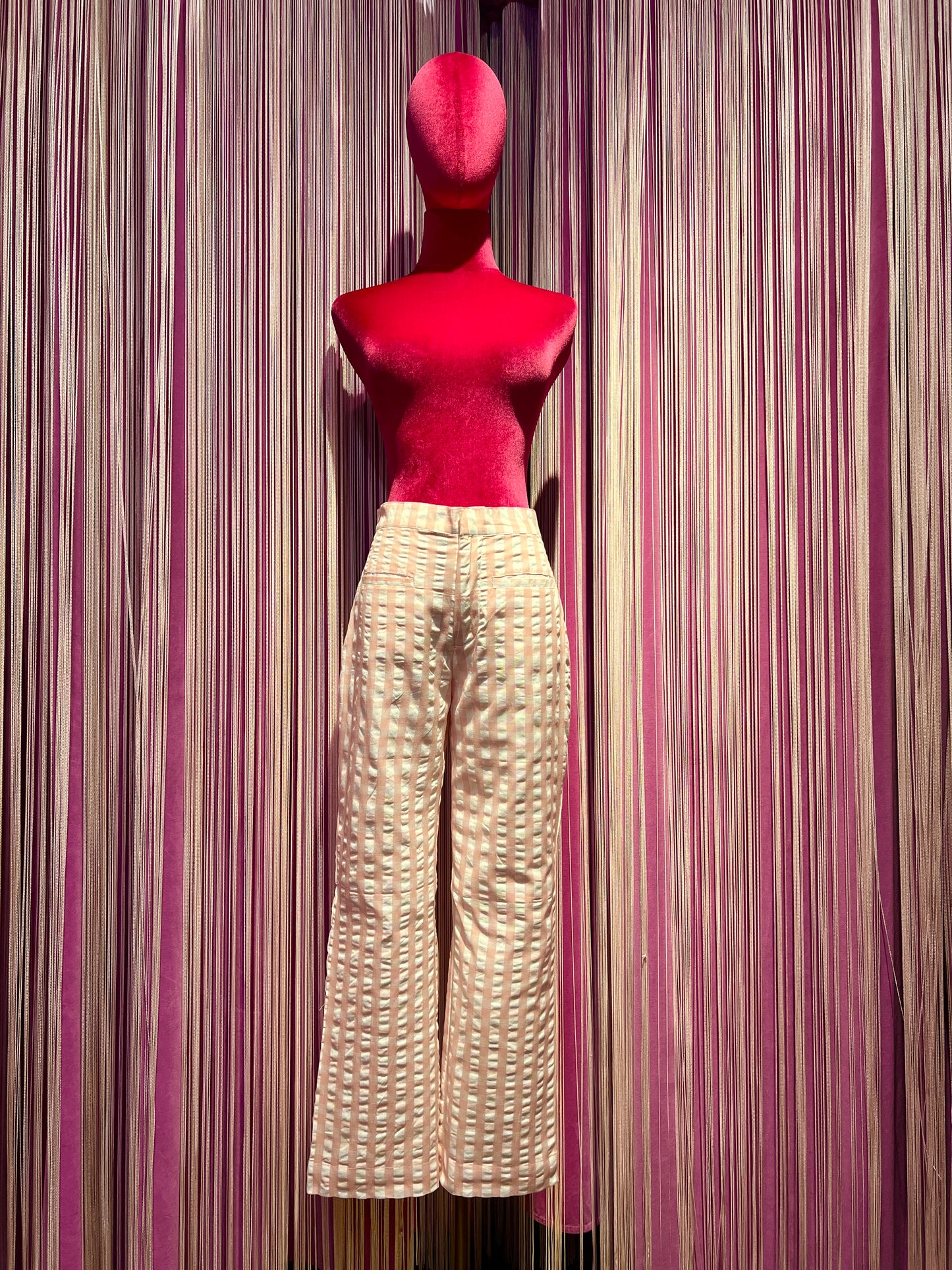 Brigitte Bardot  pantalone a quadri vichy  rosa e bianco