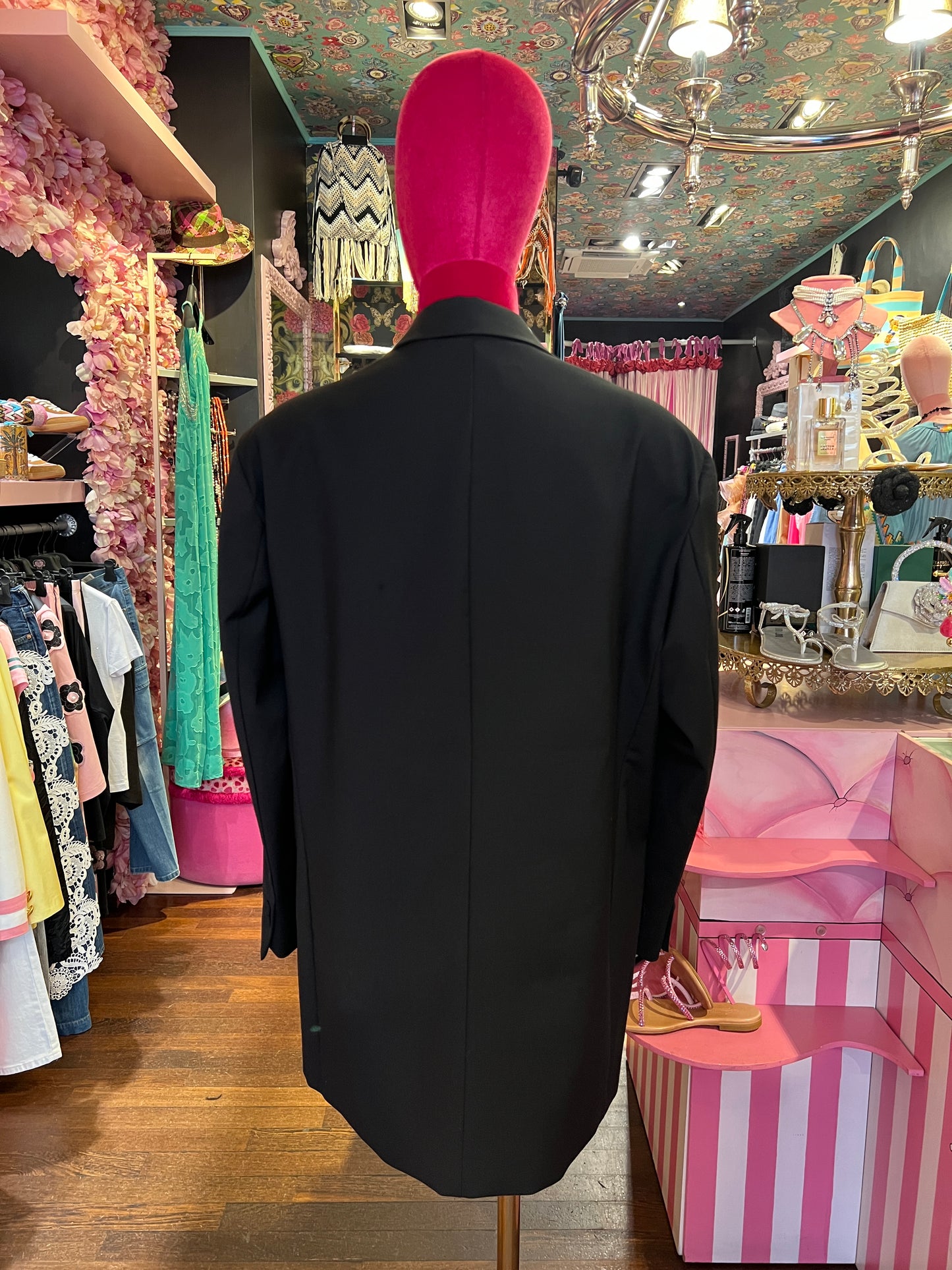 Pink memories giacca over nera con cintura pizzo