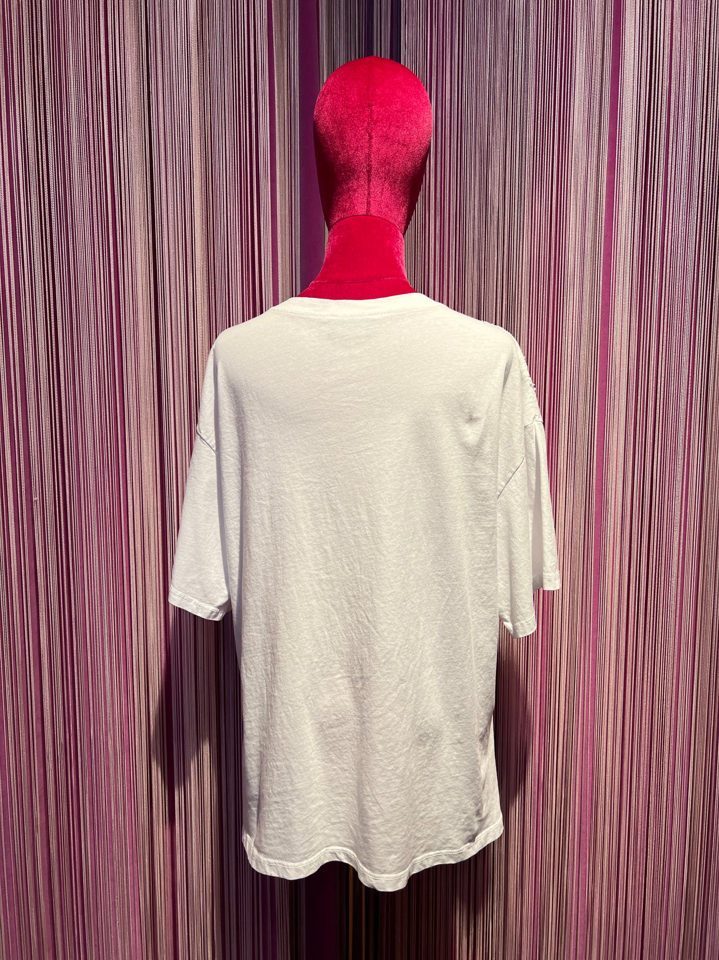 The room t shirt di cotone bianca con pizzo laterale