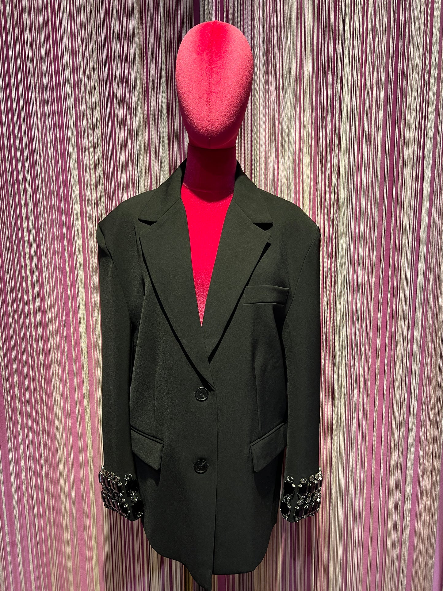 Isabelle Blanche Paris blazer oversize con ricami pietre nel polso