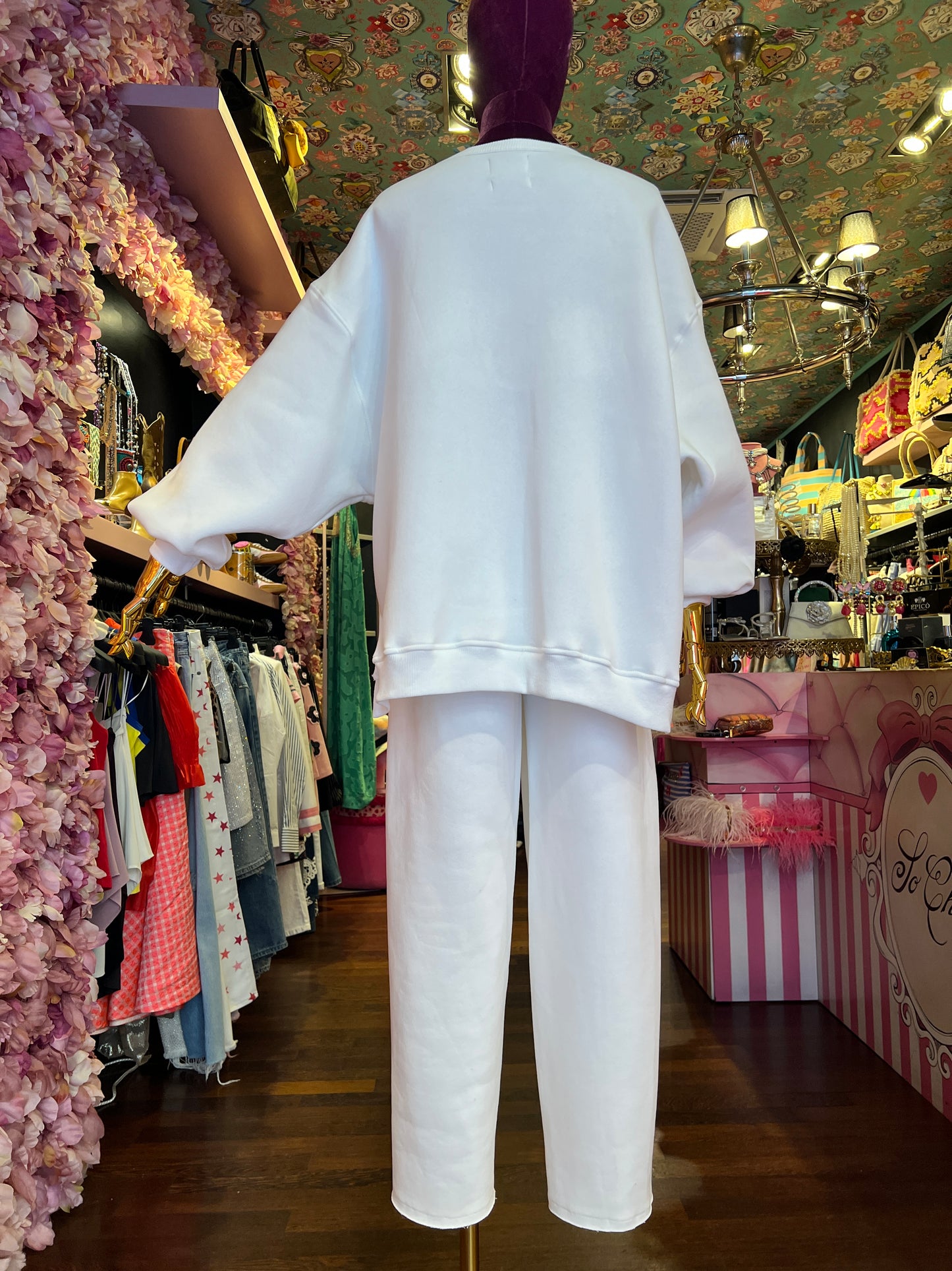 Front street tuta completa bianca con patch Popeye