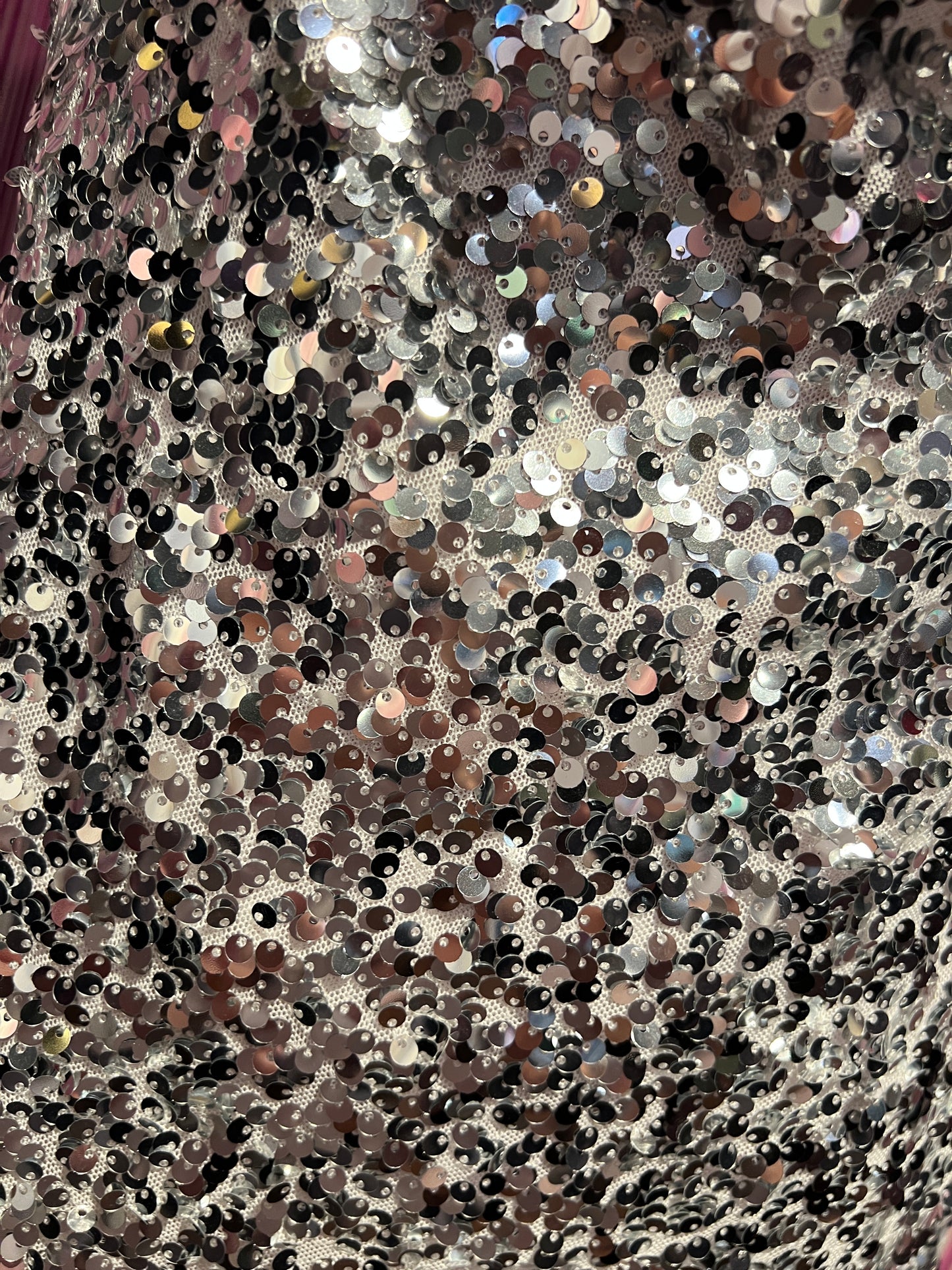 The room canotta paillettes scollo drappeggiato argento