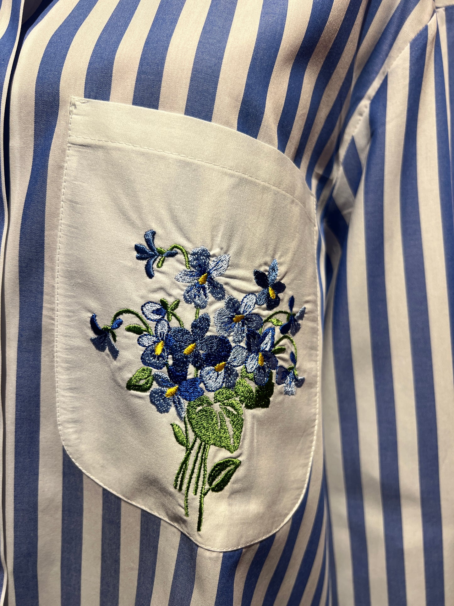 Miki Thumb completo camicia e pantalone righe azzurro e bianco