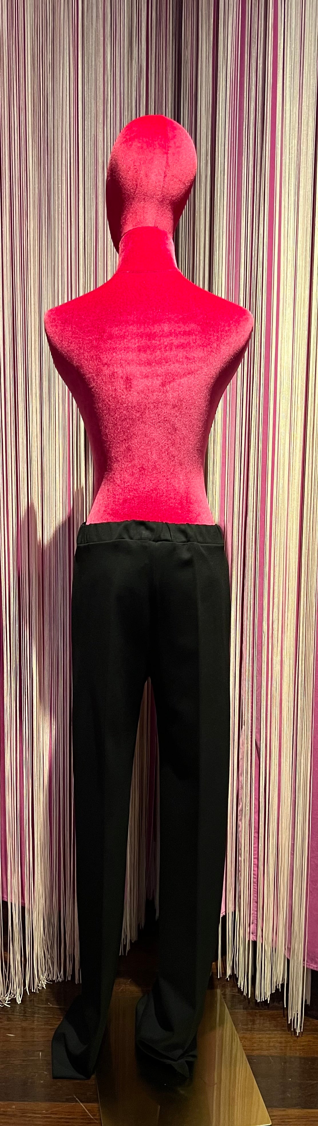 1One pantalone palazzo nero con elastico vita e tasche punto Milano