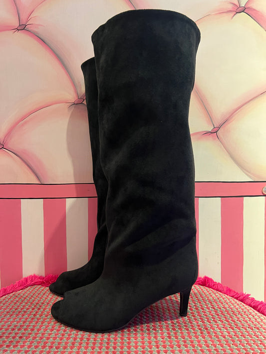 Stivale eco suede open toe