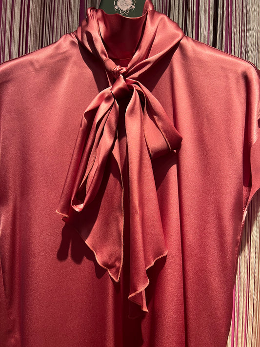 Hanami D’or blusa seta s/m con fiocco rosa