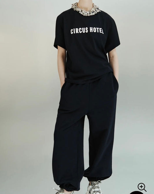 Circus Hotel t shirt blu con logo