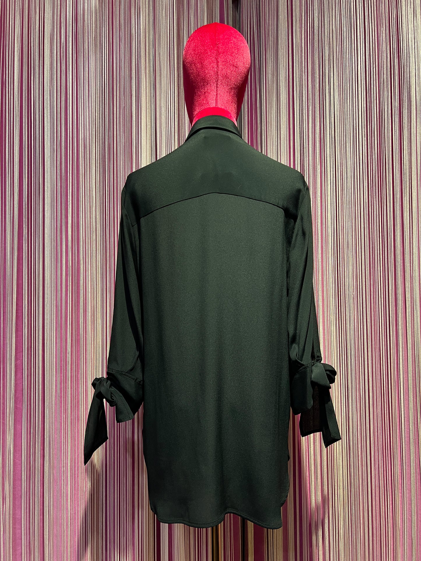 Semicouture camicia in georgette maniche 3/4 con fiocco