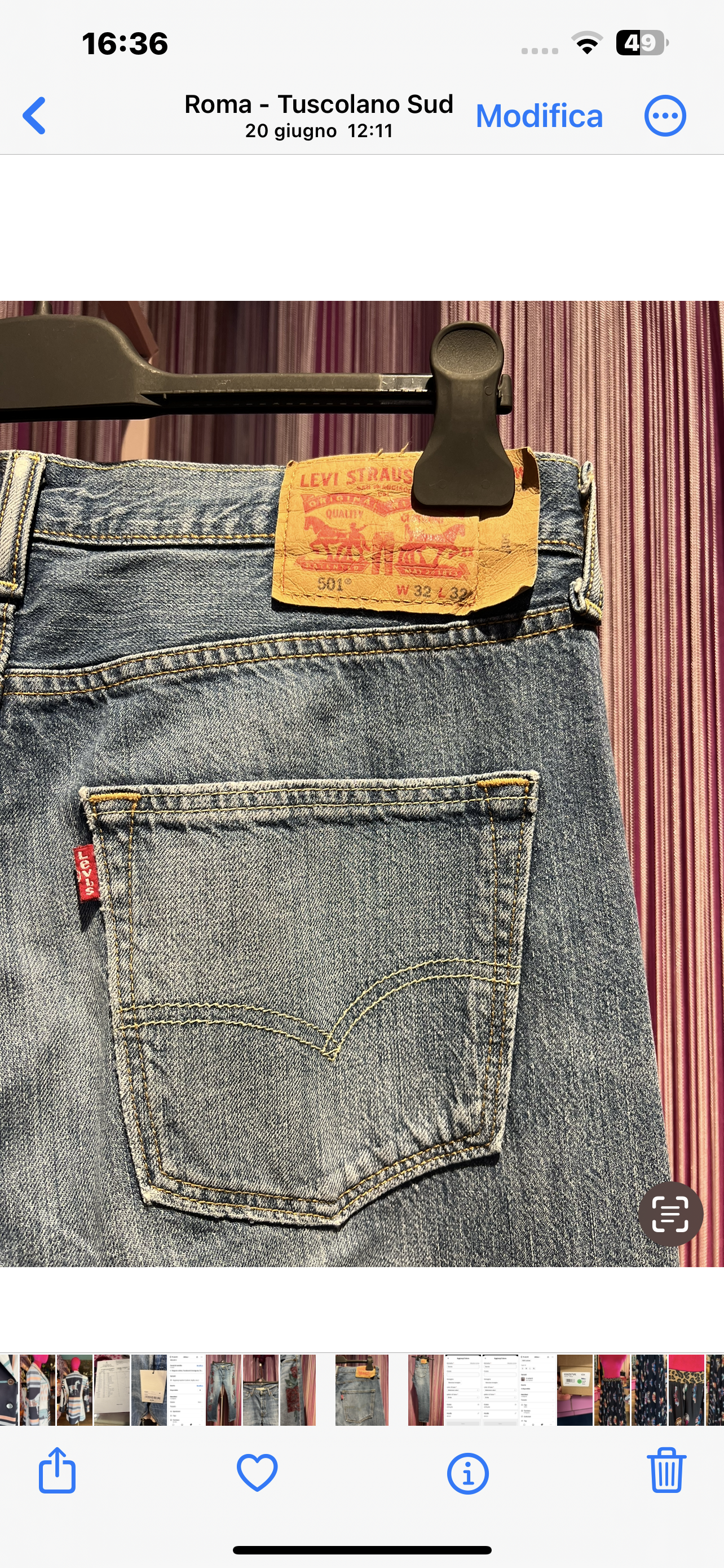 5 Progress jeans vintage denim con rose laterali cristalli