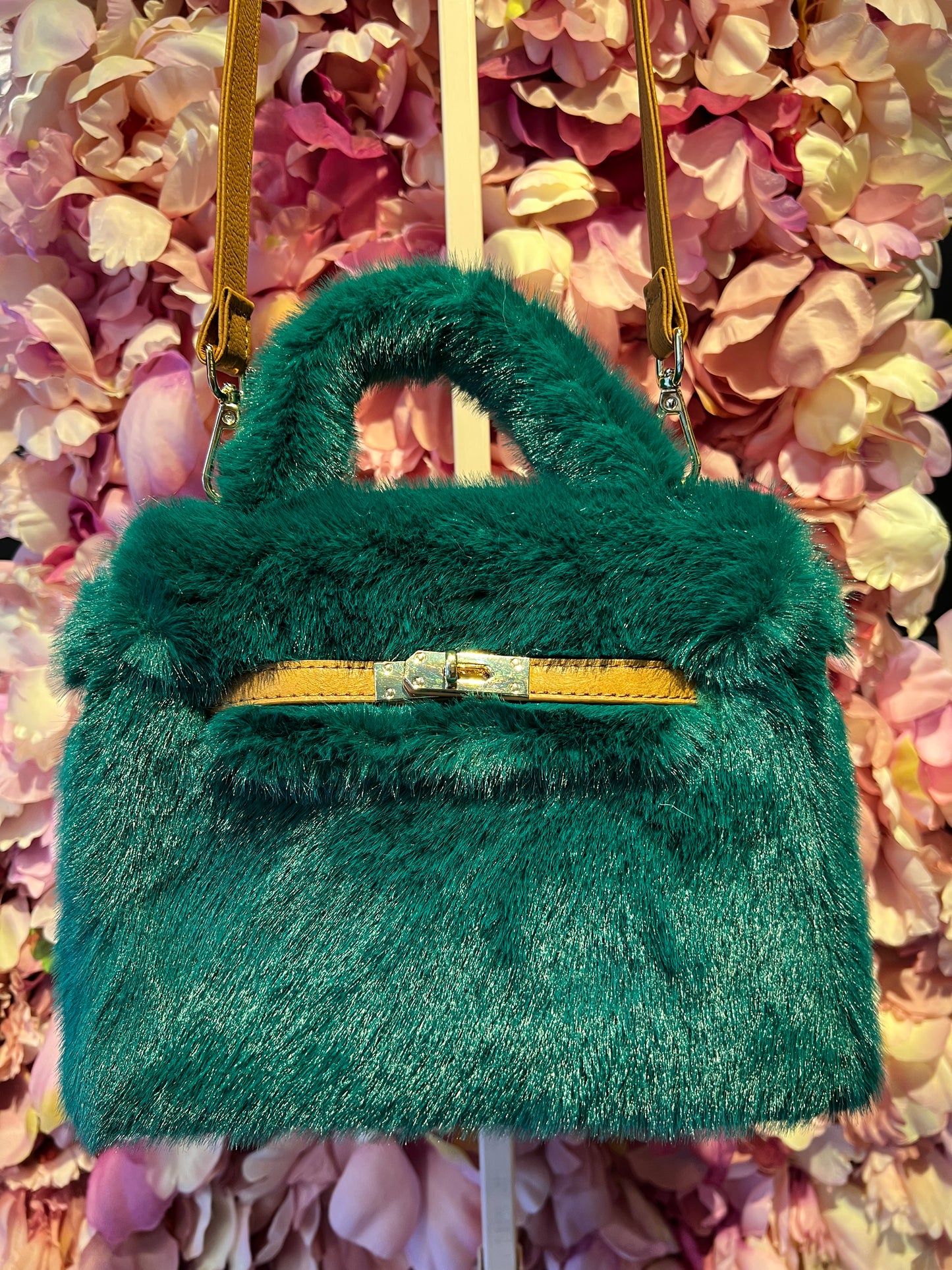 Snow-up Milano borsa ecopelliccia  ed ecopelle con tracolla colore verde