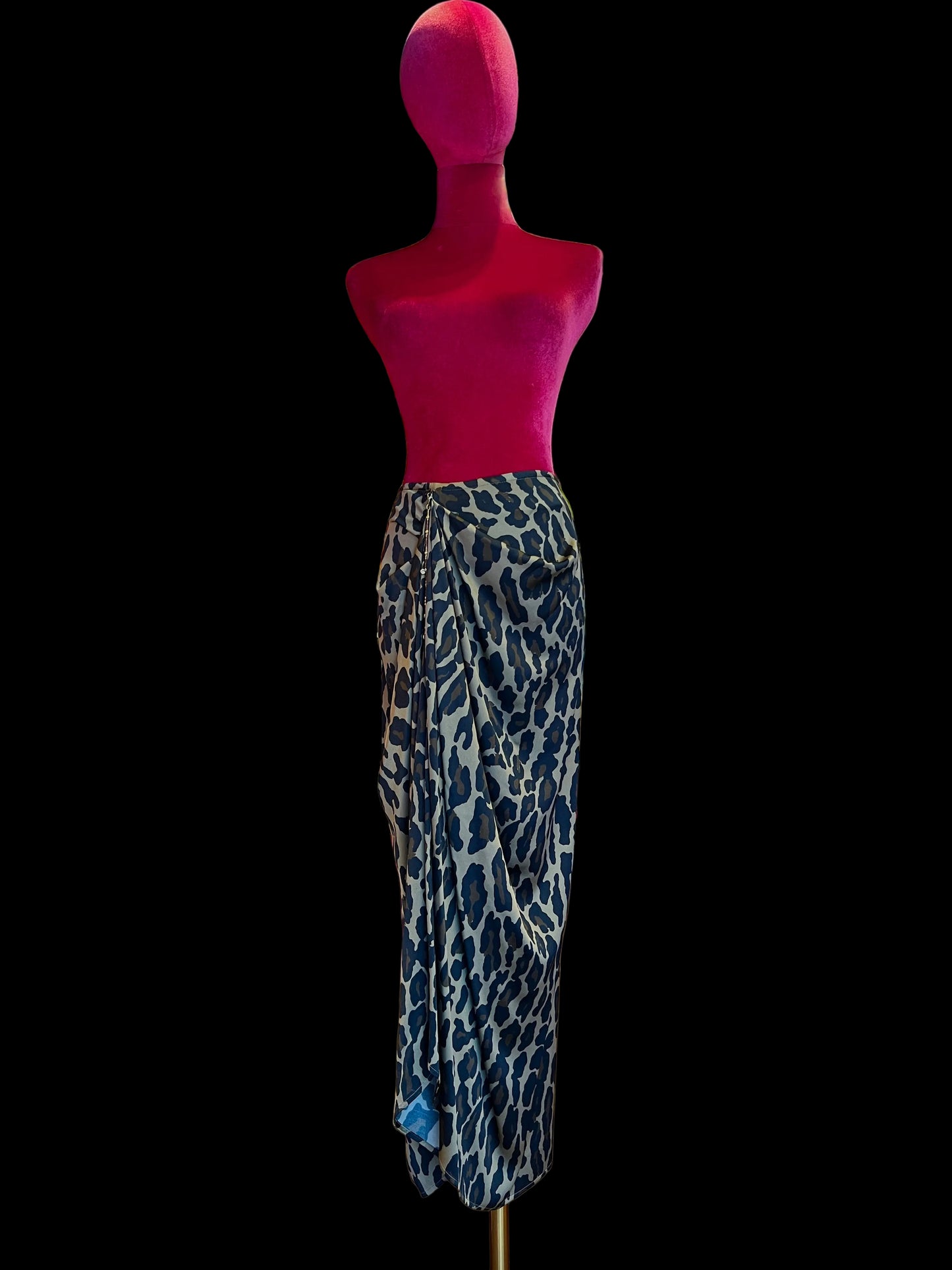 Bazar deluxe gonna fantasia stampa leopardata con drappeggio