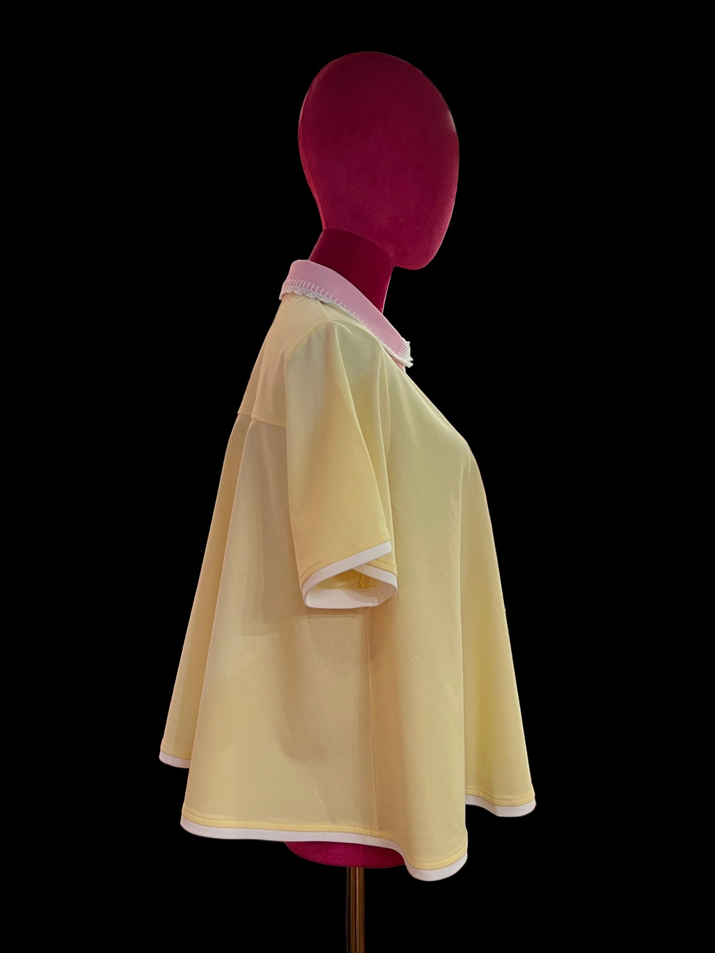 Sincere Paris -30% di sconto polo nido d’ape gialla colletto rosa e bianco