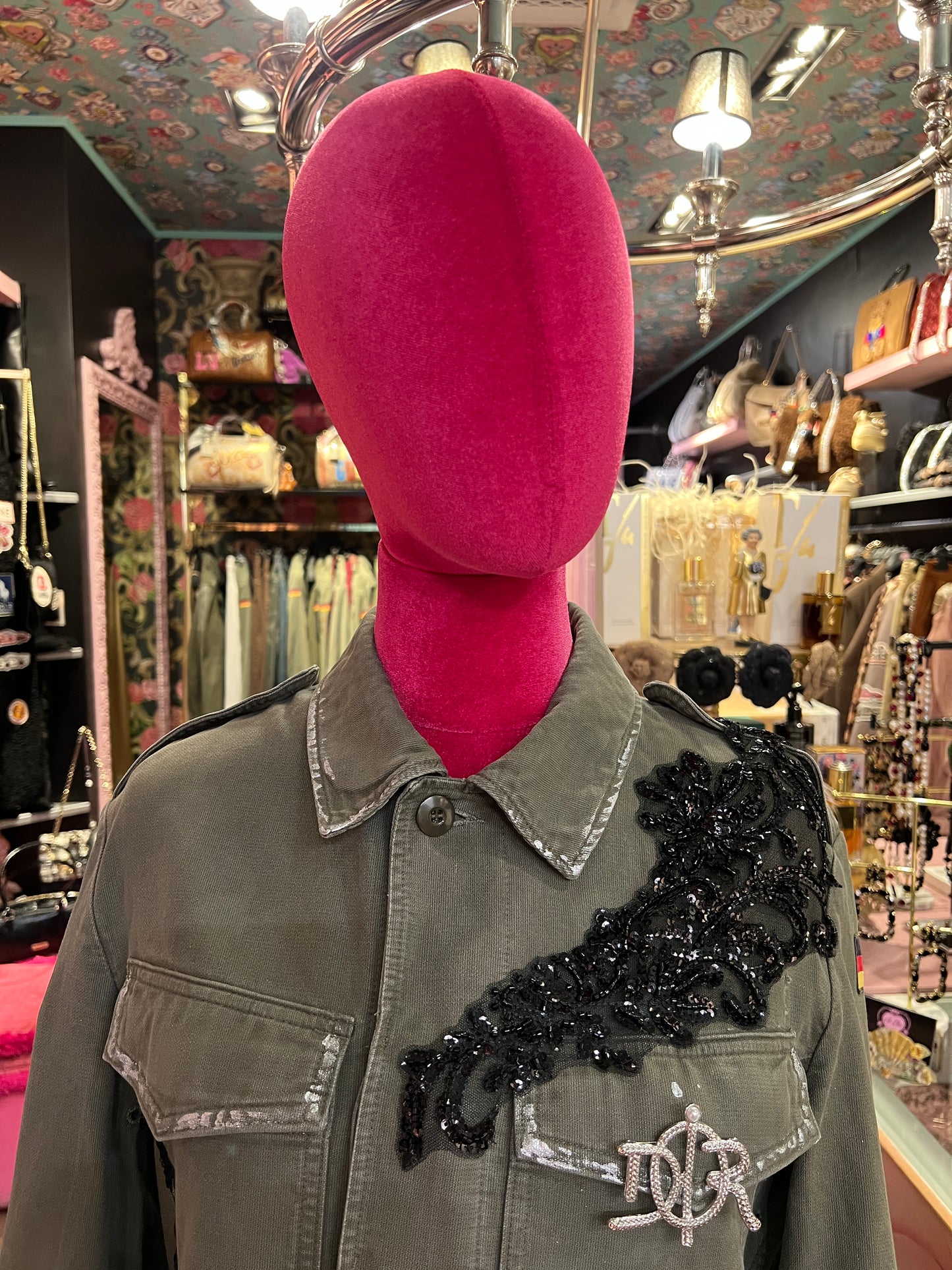 ABpink🩷 giacca applicazioni fiori di paillettes vestibilita’ 38/44