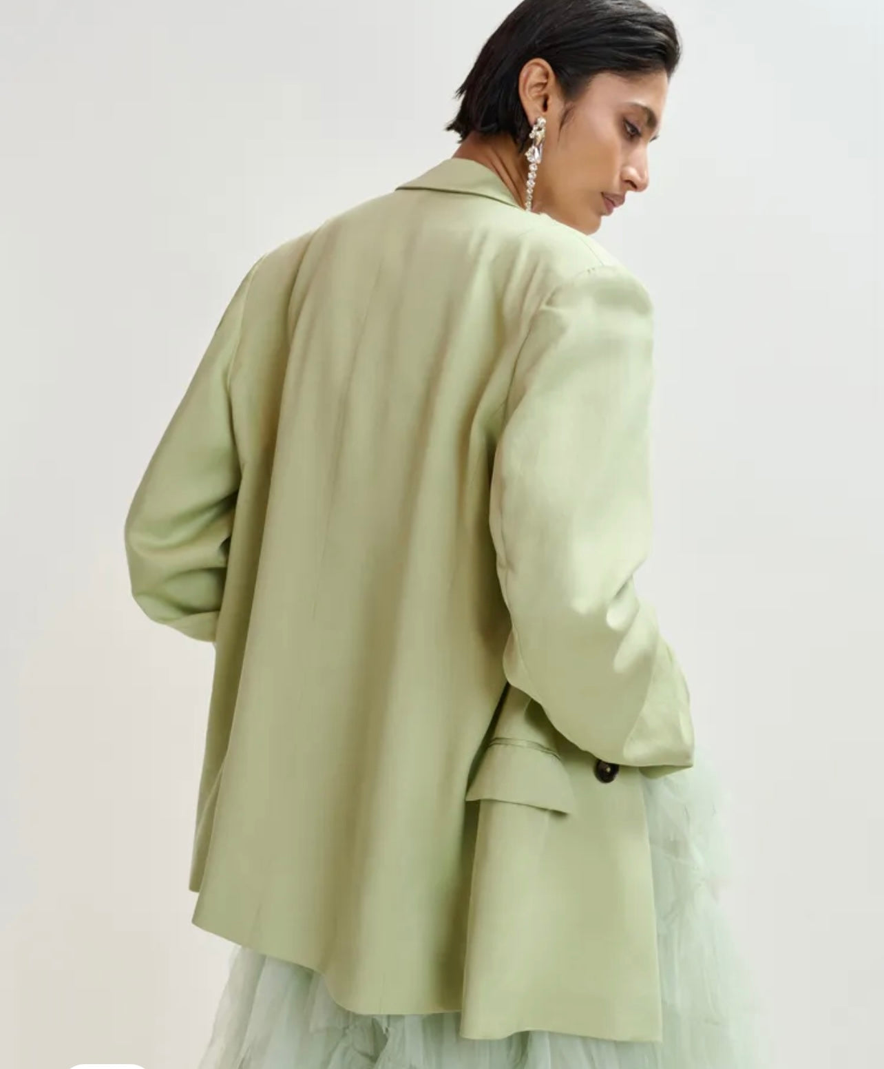 Essentiel antwerp -40% di sconto blazer over doppiopetto verde chiaro a taglio dritto