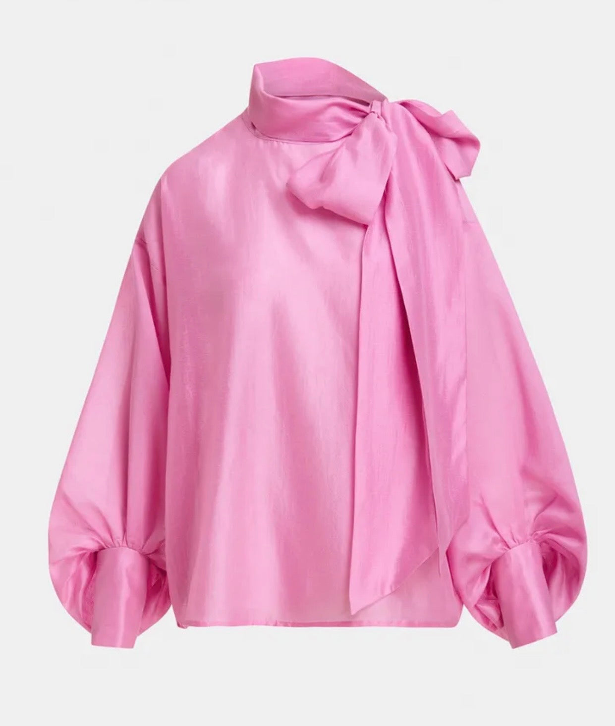 Essentiel antwerp camicia colletto con fiocco manica a sbuffo , cerniera sui polsini