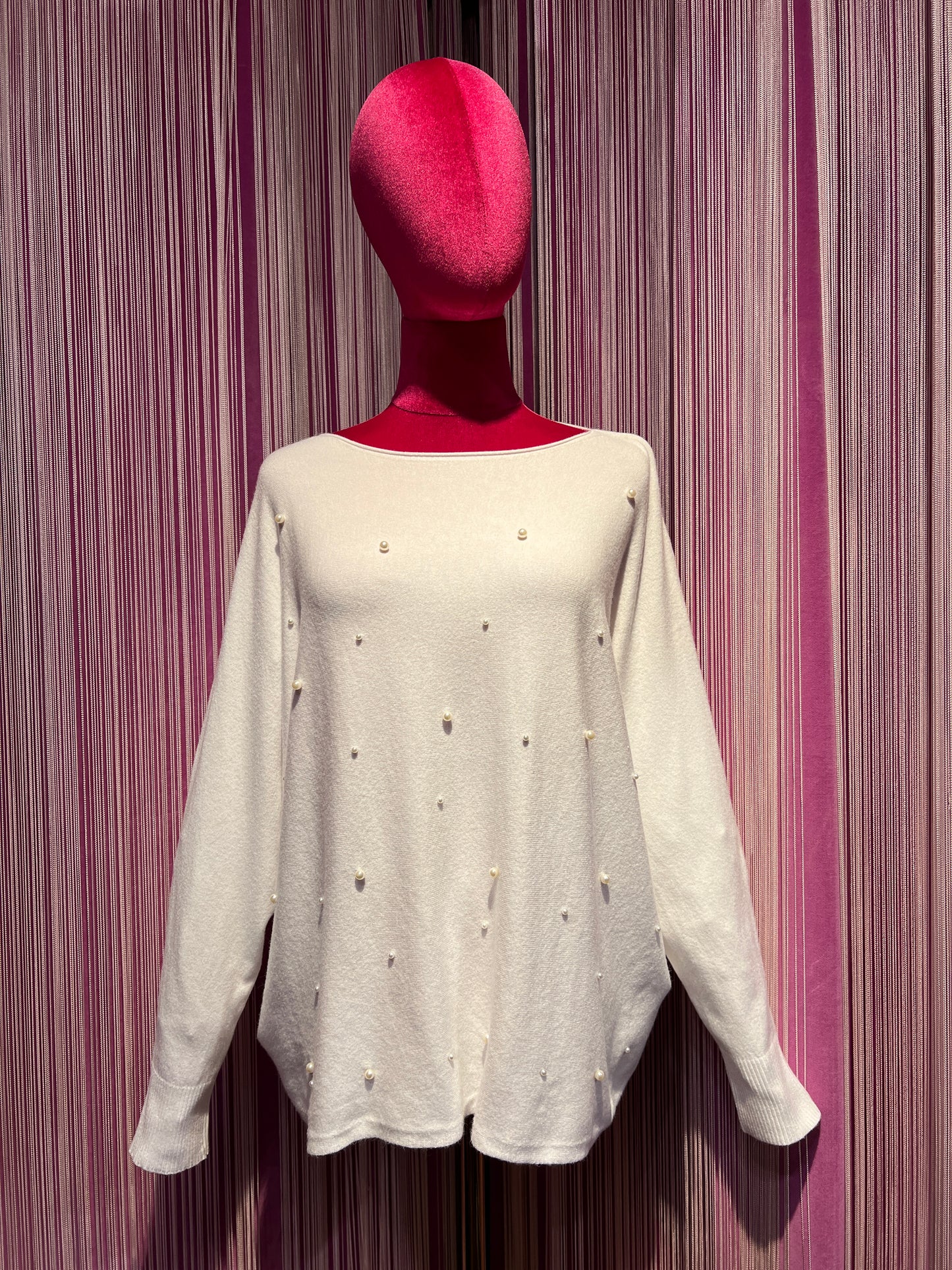 The room maglia bianca con perle