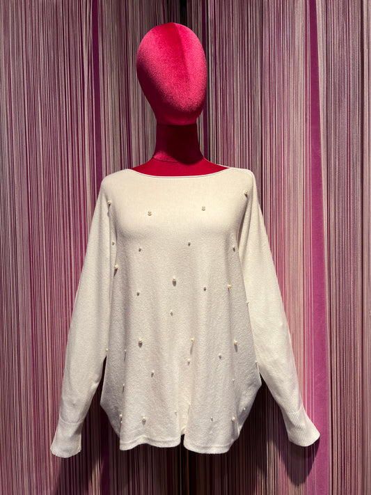 The room maglia bianca con perle