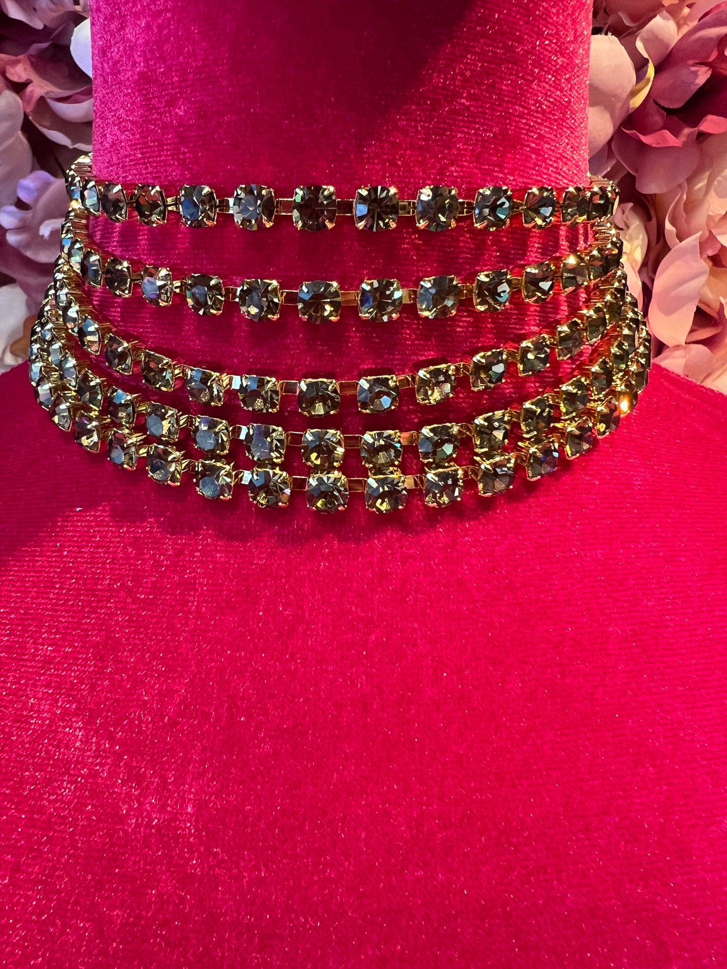 Choker 5 fili cristalli quarzo