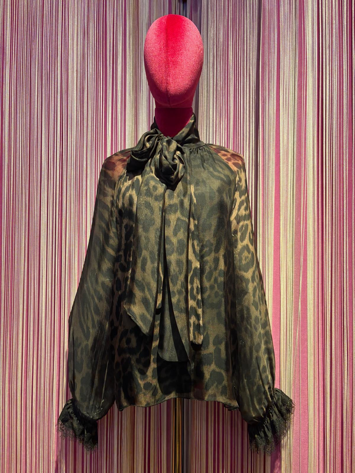 Pink memories camicia stampa maculata con pizzo