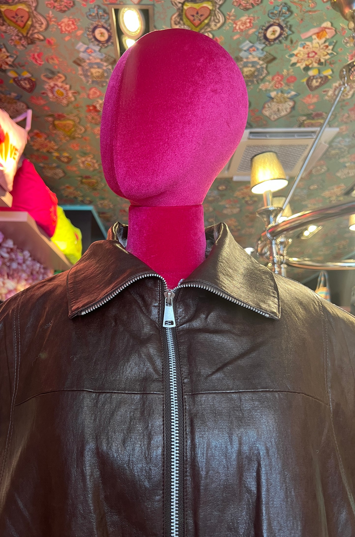 Mon amour Paris gilet ecopelle con collo pelliccia rimovibile marrone