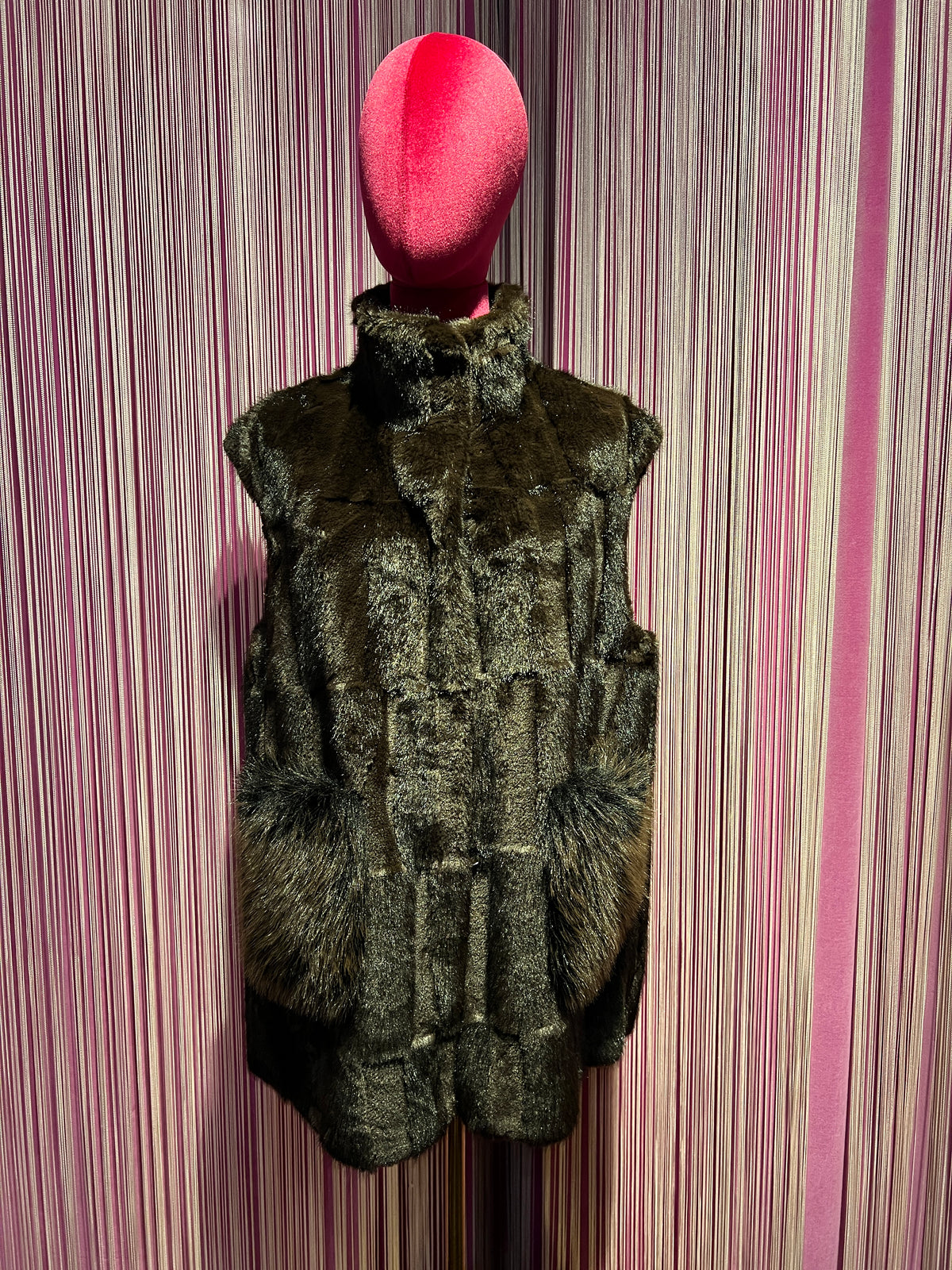 The room gilet ecopelliccia testa di moro