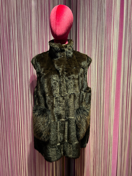 The room gilet ecopelliccia testa di moro