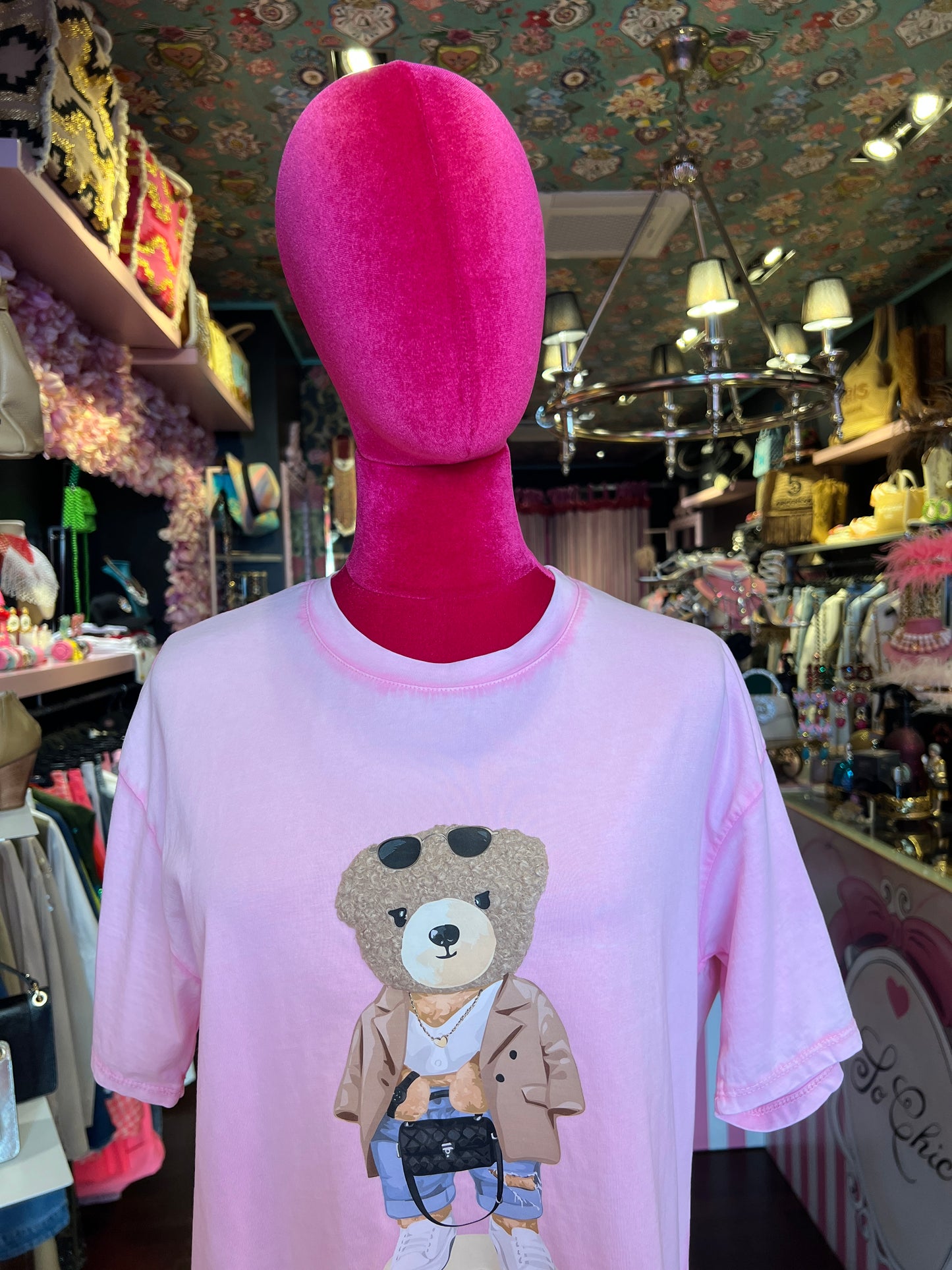 Mon amour Paris -20% di sconto t shirt cotone rosa con teddy