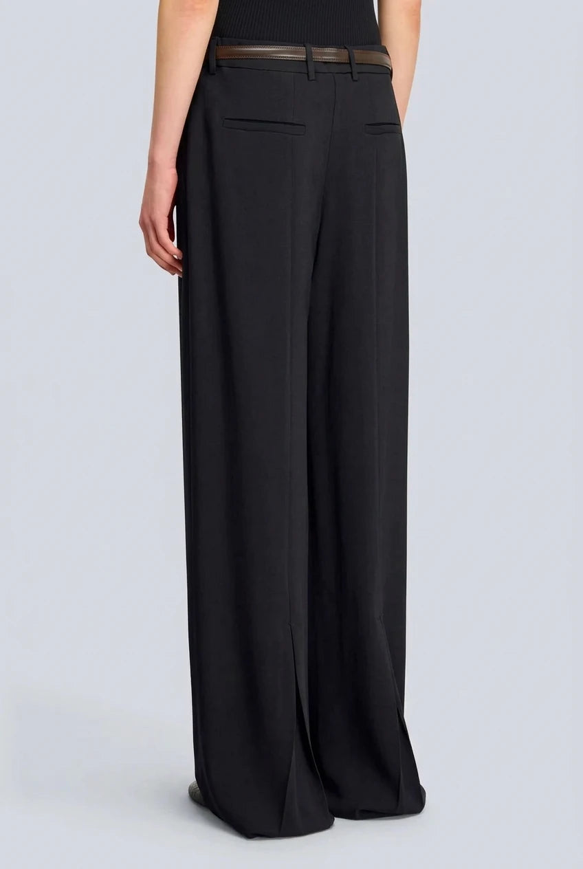 Semicouture pantalone in cadi a gamba dritta nero