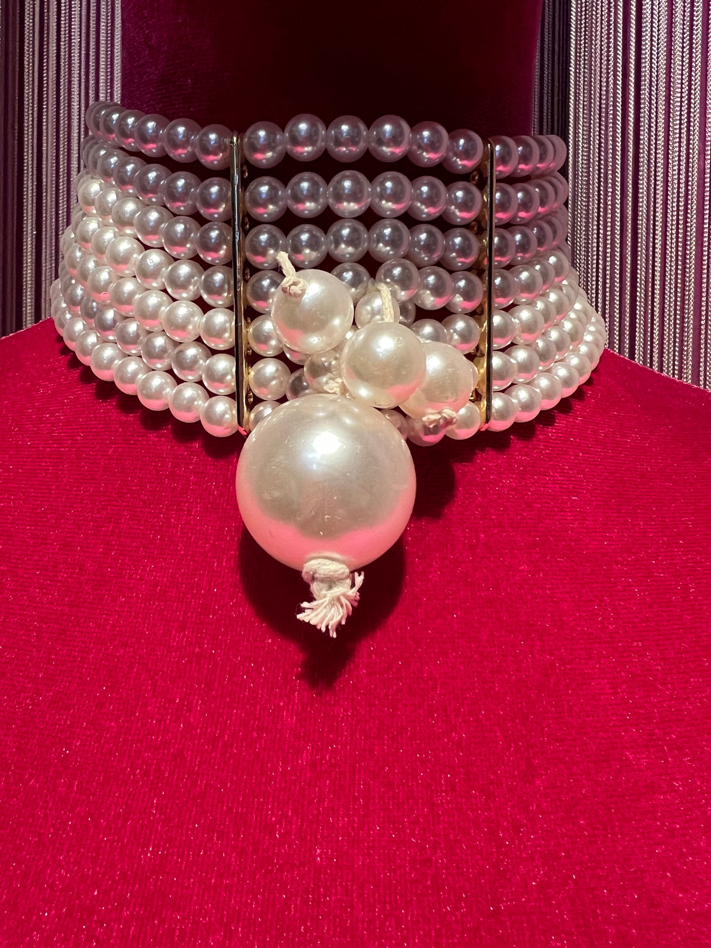 Choker perle con perla centrale grande