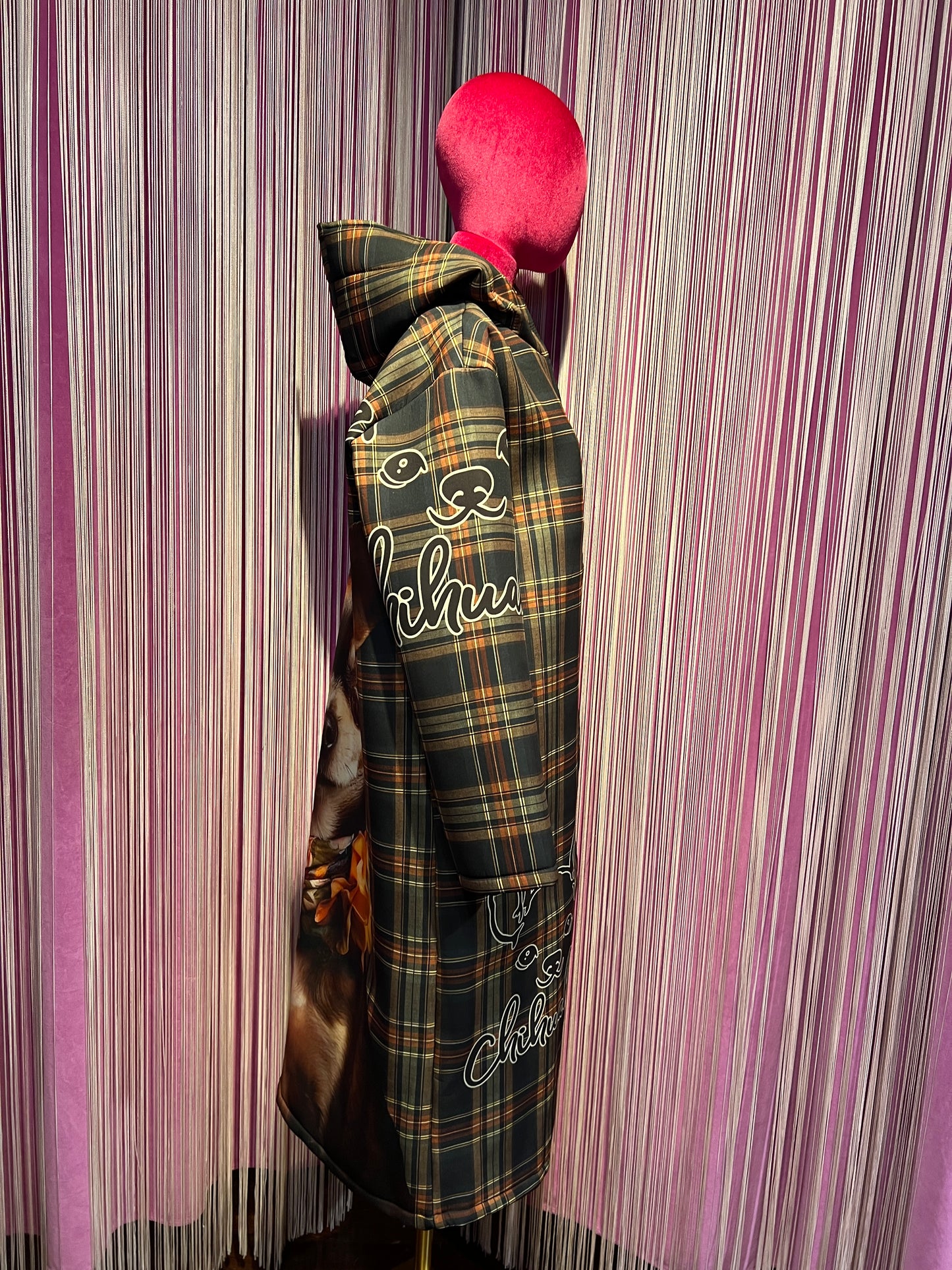 Mon amour Paris -20% di sconto cappotto con cappuccio in neoprene stampa chihuahua