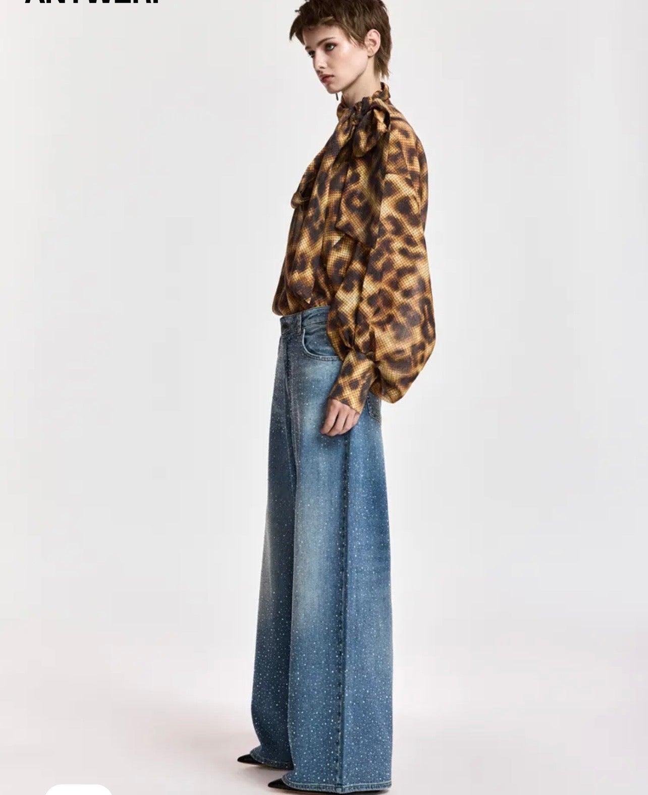 Essentiel antwerp jeans gamba larga con strass